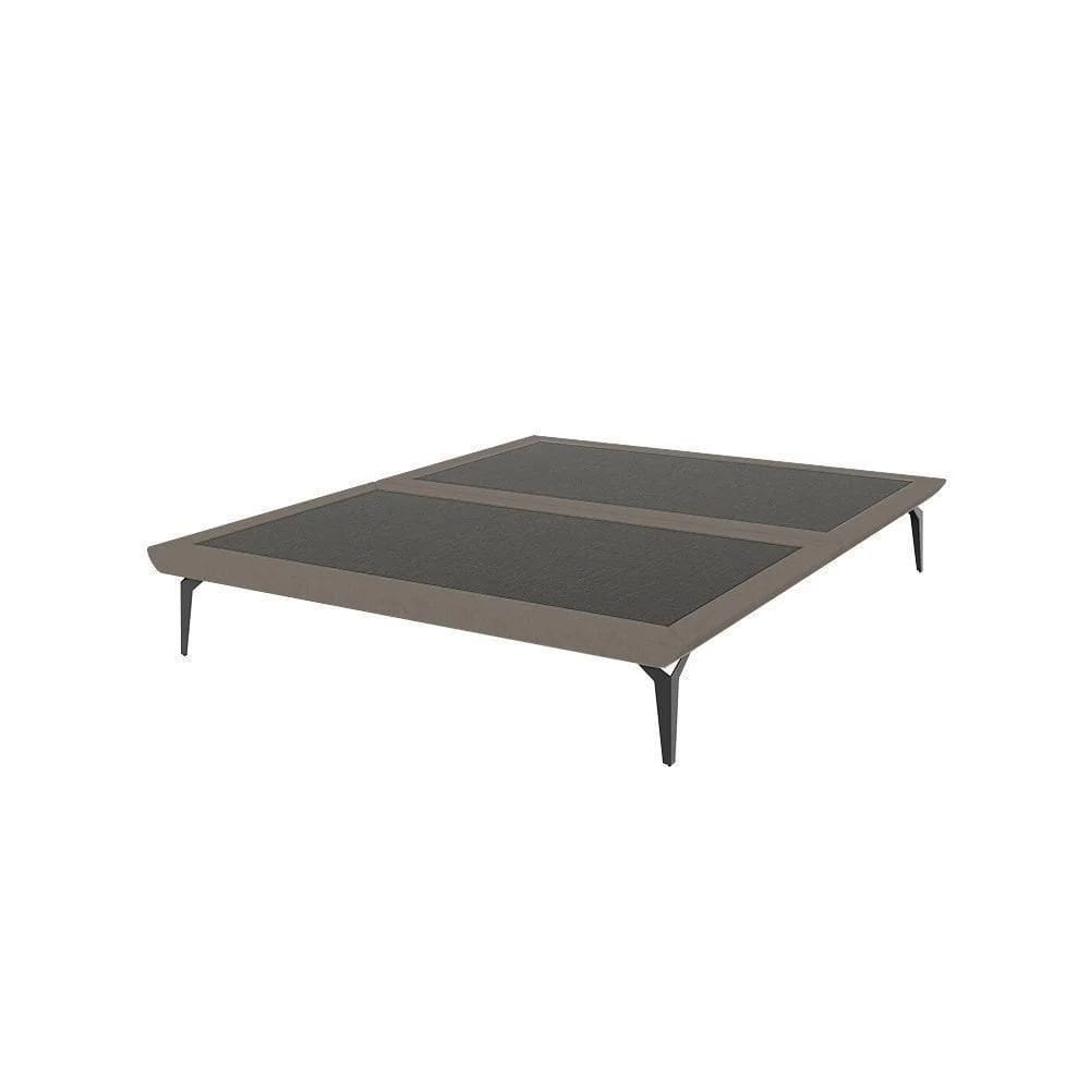 Base Para Cama Casal Japonesa Tóquio Bipartida Linho Marrom
