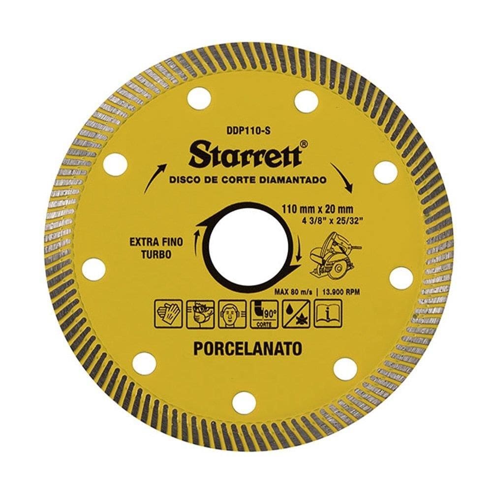 Disco Diamantado Starrett Turbo para Porcelanato 110x20mm