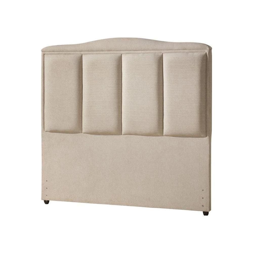 Cabeceira Queen Estofada Paris 160cm Design Clássico Linho Bege