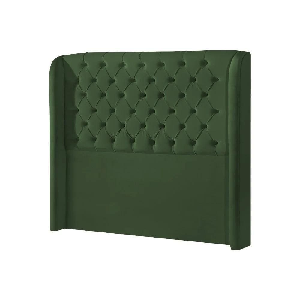 Cabeceira Queen Estofada Londres 160cm Imponente Veludo Verde
