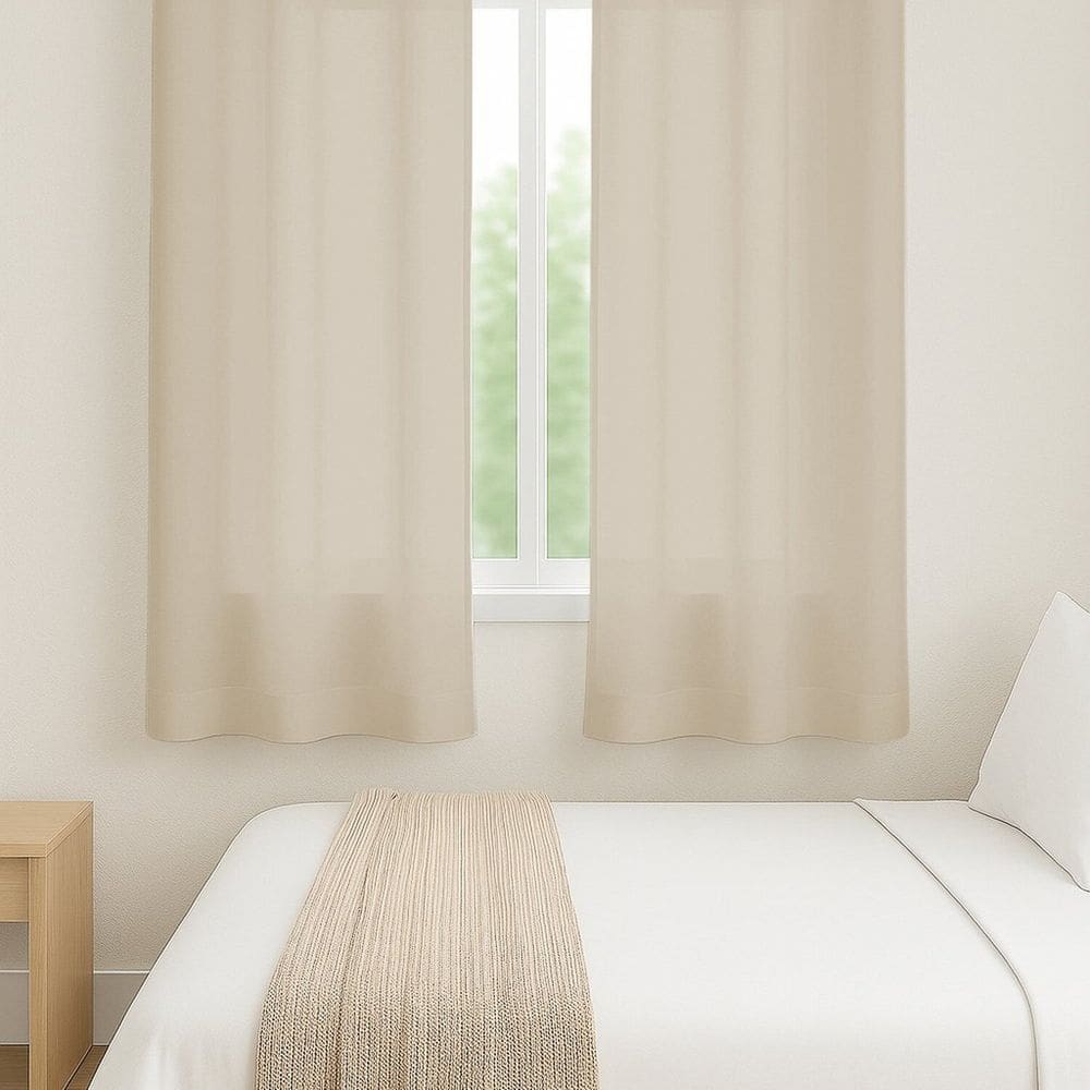 Cortina Voil com Forro 270cm X 170cm Sutille Basic Bege