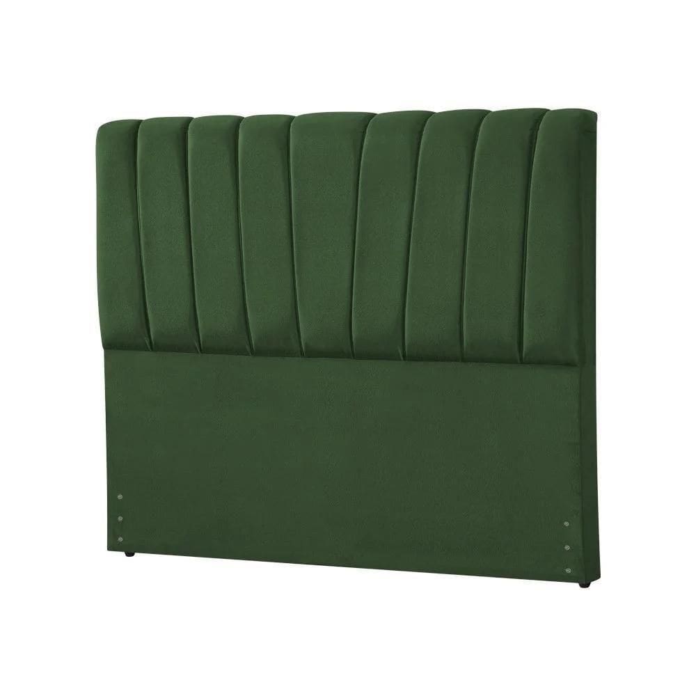 Cabeceira Casal Estofada Americana Premium 140cm Veludo Verde