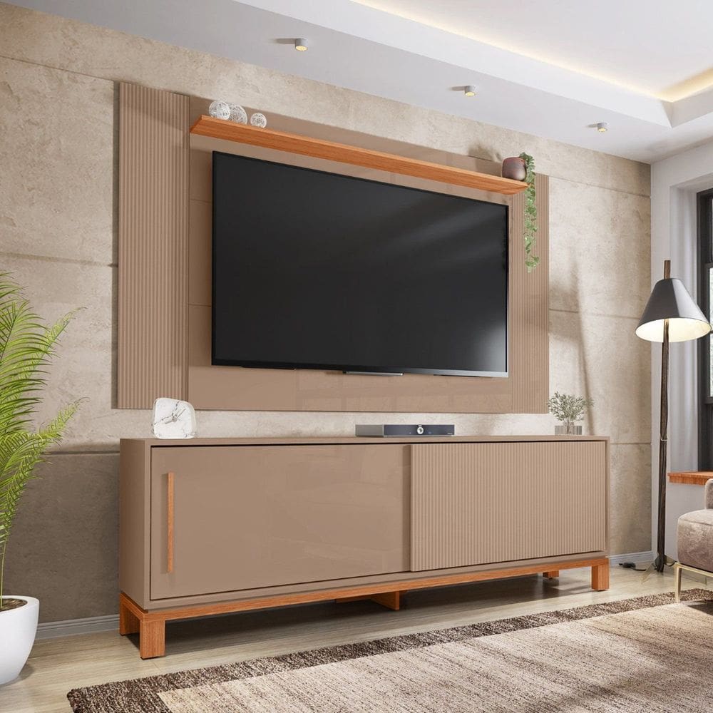 Rack com Painel para Tv 65 Polegadas Mondrian Freijó