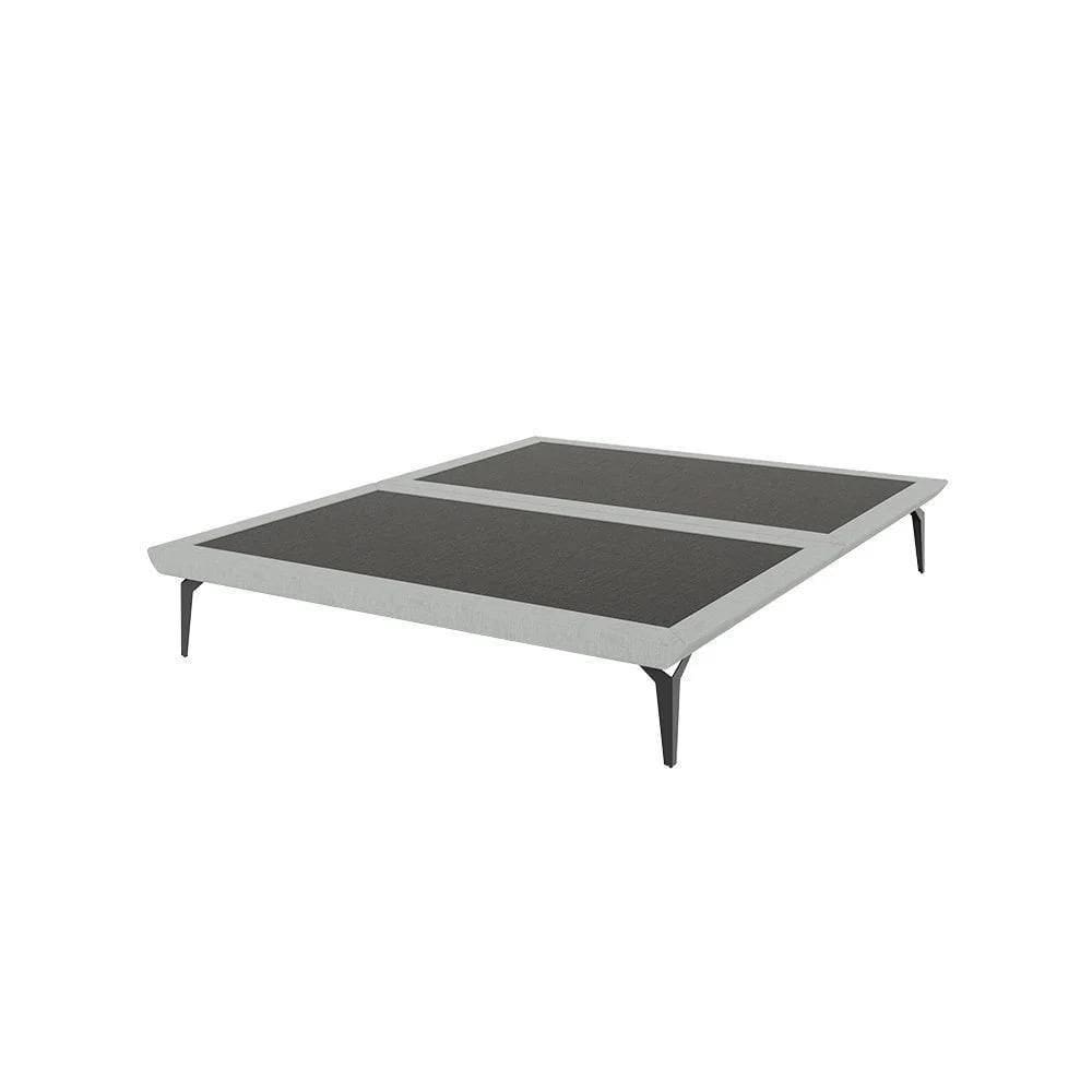 Base Para Cama King Japonesa Tóquio Bipartida Linho Cinza