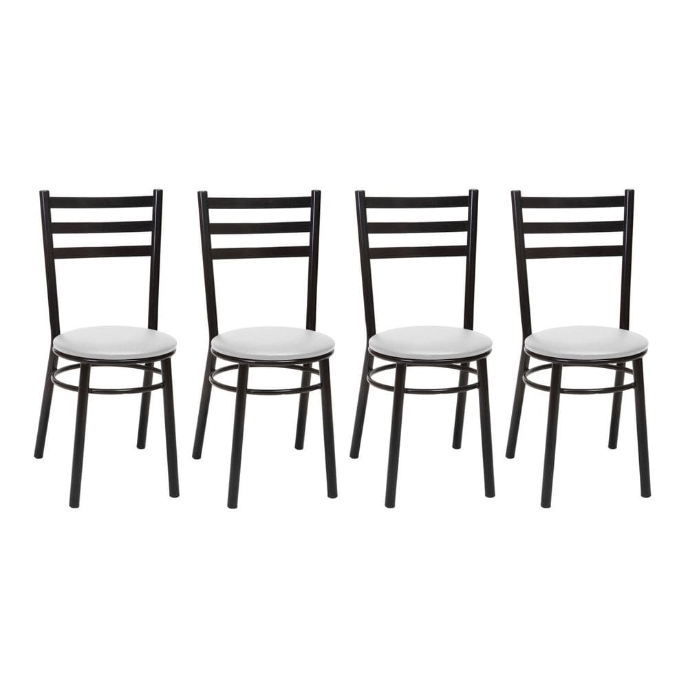Kit 4 Cadeiras para Sala de Jantar Pintadas Cp81 Preto/Branco