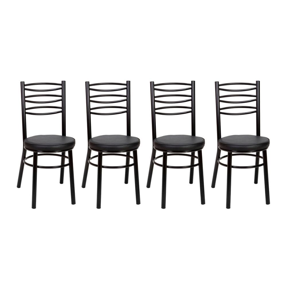 Kit 4 Cadeiras para Sala de Jantar Pintadas Cp34 Debrum Preto
