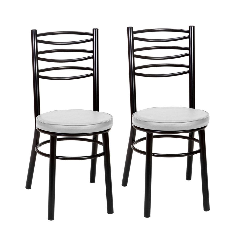 Conjunto 2 Cadeiras para Sala de Jantar Debrum Preto/Branco