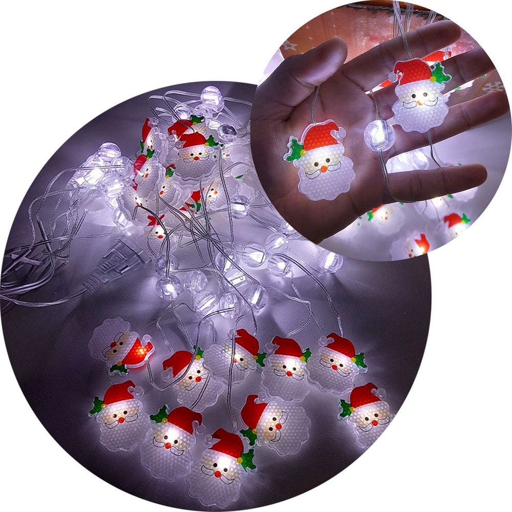 Pisca Cortina Papai Noel Natal 80 Lâmpadas LED 3x1M 110-220v