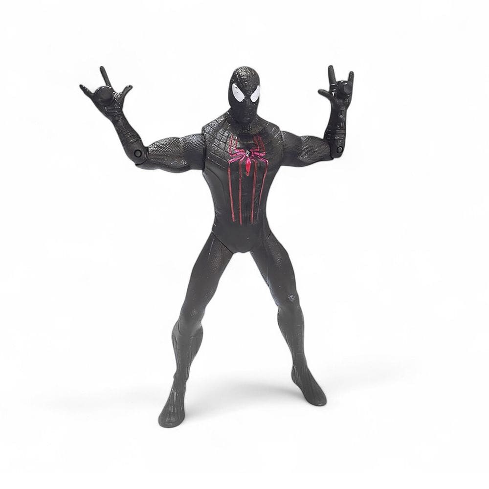 Action Figure Spider Man Traje Preto Boneco Articulado 16cm