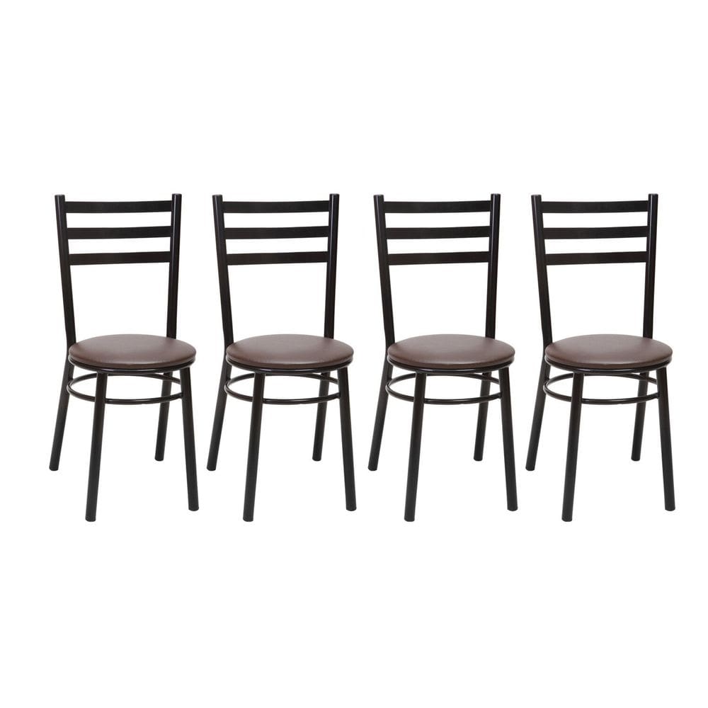 Kit 4 Cadeiras para Sala de Jantar Pintadas Cp81 Preto/Marrom