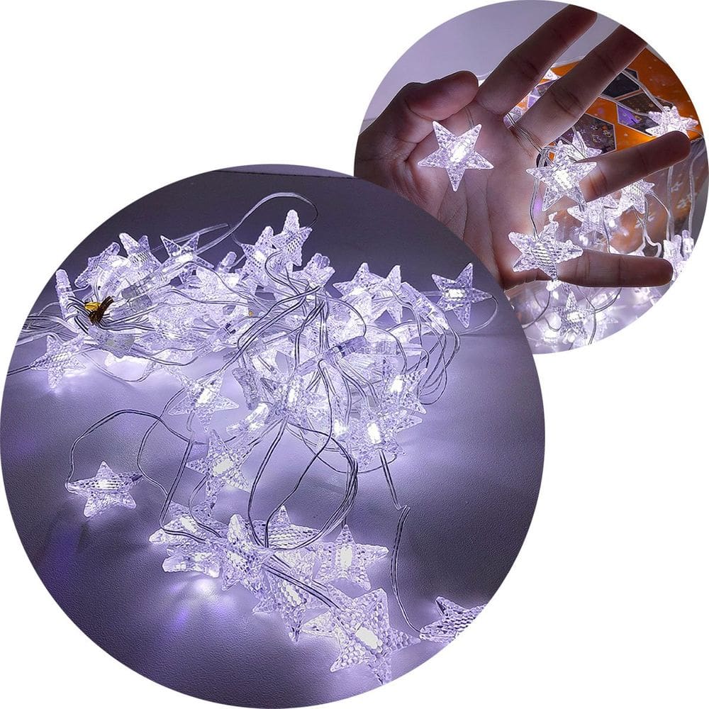 Pisca Cortina Estrelinhas Enfeite Natal 80 LED 3x1M 110-220v