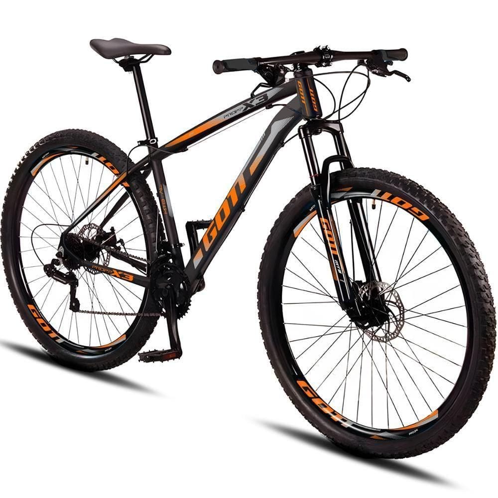Bicicleta Aro 29 Alumínio Gott 24v Freio A Disco Propp X3 - Preto/laranja - 19 Preto/laranja