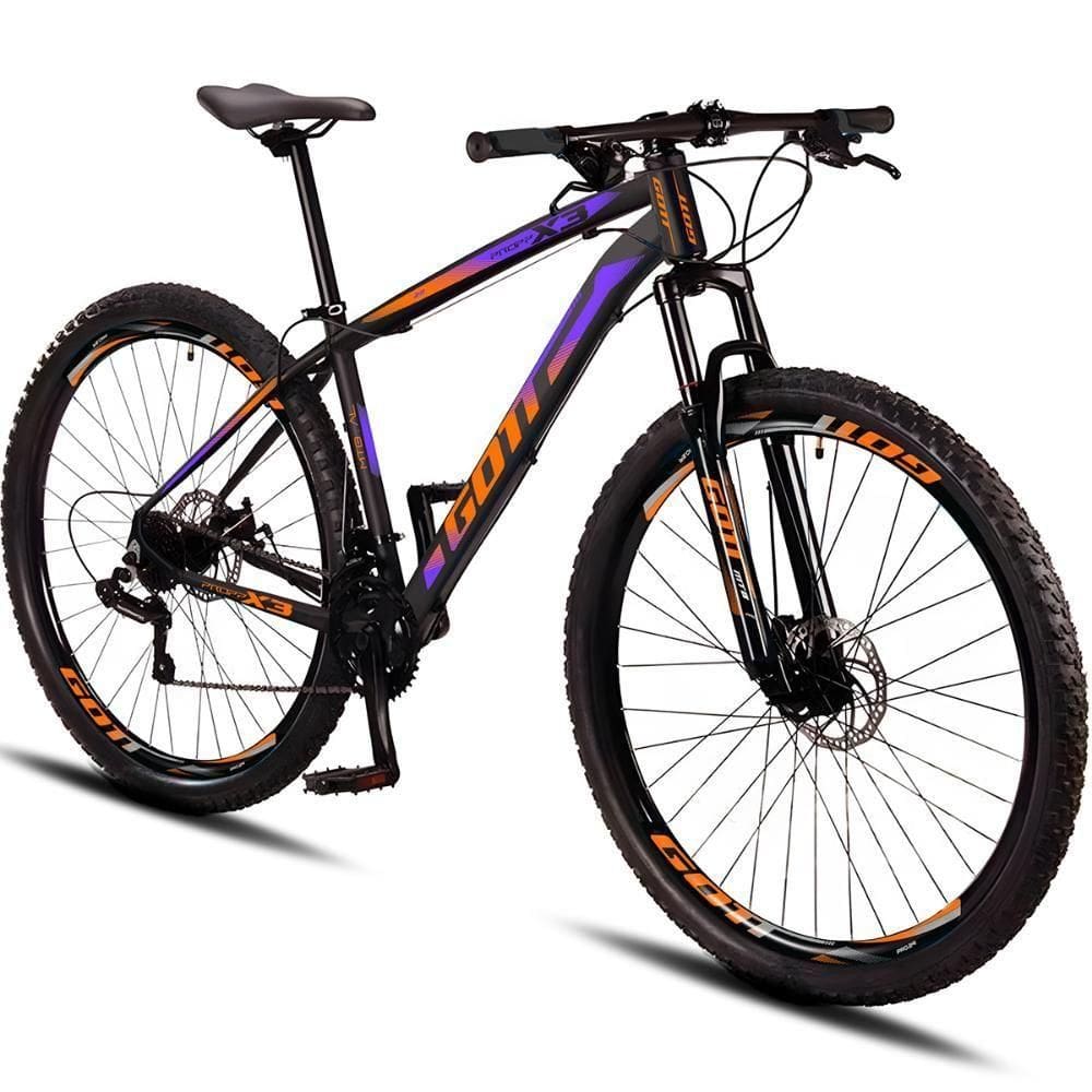 Bicicleta Aro 29 Alumínio Gott 21v Freio A Disco Propp X3 - Laranja/lilás - 17 Laranja/lilás