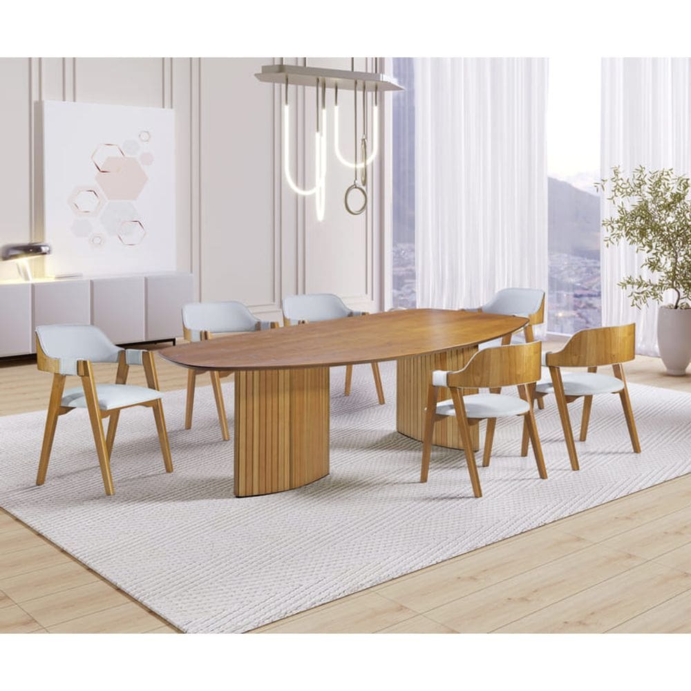 Sala de Jantar Orgânico 6 Cadeiras 2x1 Florença Art Salas