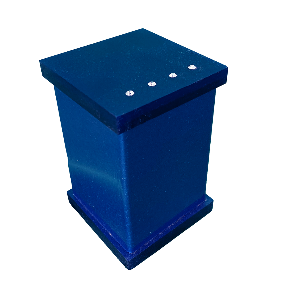 Porta Algodão e Cotonete em Acrílico C/ Strass Azul Decor Acrílicos