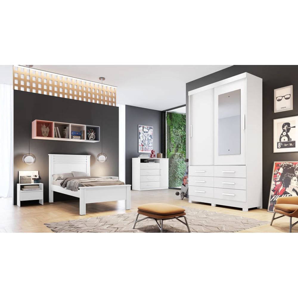 Guarda Roupa Solt Esp 2 Portas 6 Gav Buriti Novo Horizonte