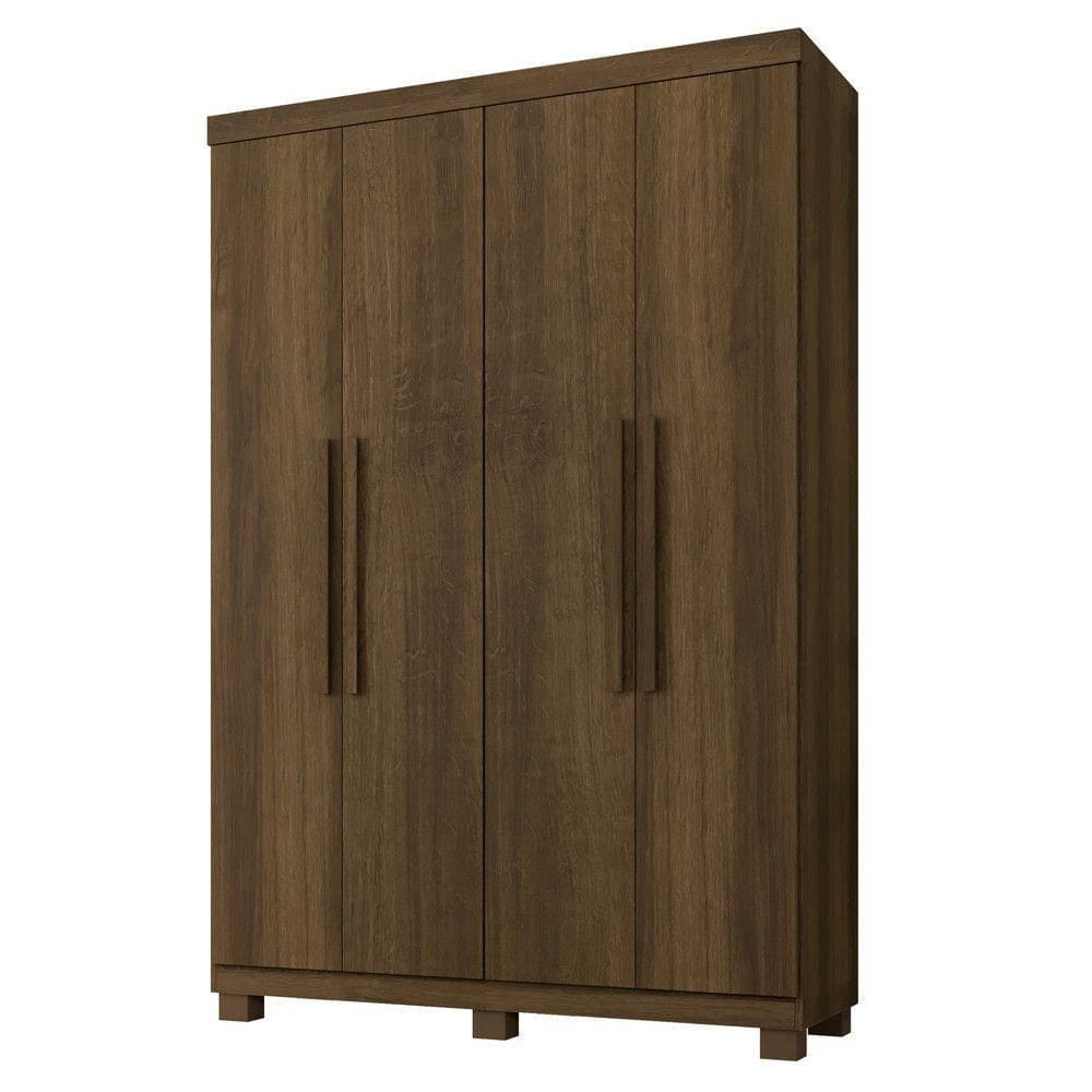 Guarda Roupa Itália 4 Portas 3 Gavetas 5 Prateleiras Imbuia