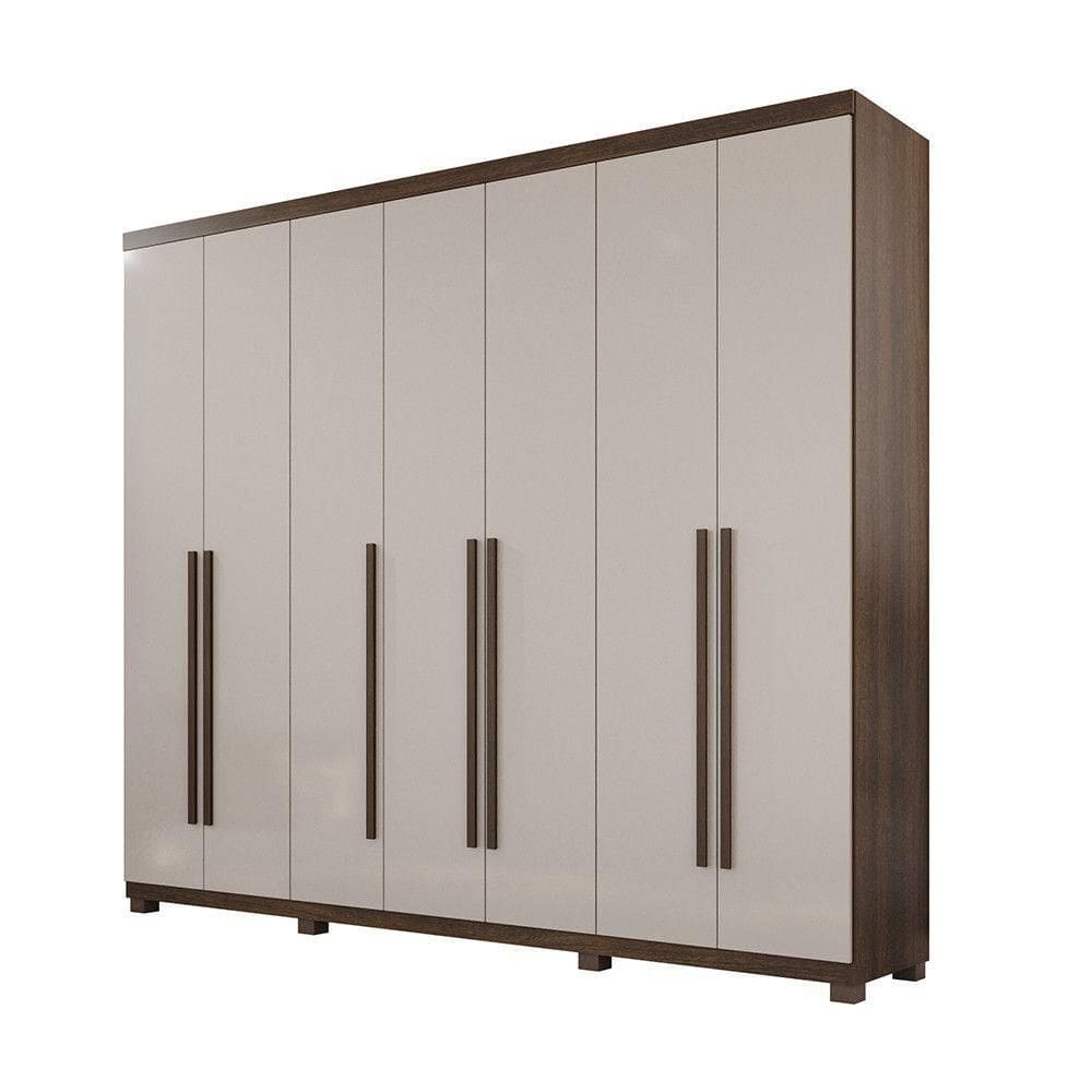 Guarda-roupa Istambul - 7 Portas 6 Gavetas - Benetil Imbuia Off