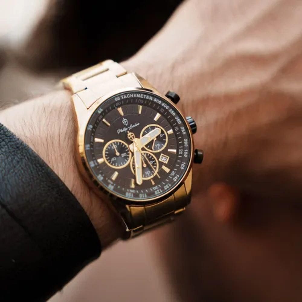 Relógio Masculino Hazard Steel Golden 43mm | Casas Bahia