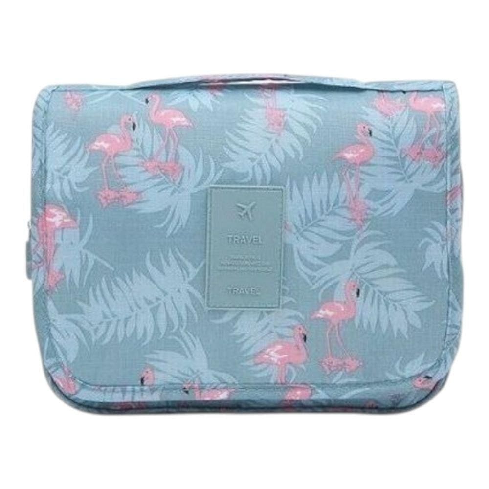 Necessaire Em Nylon Organizadora Higiene Para Viagem Cor:flamingo