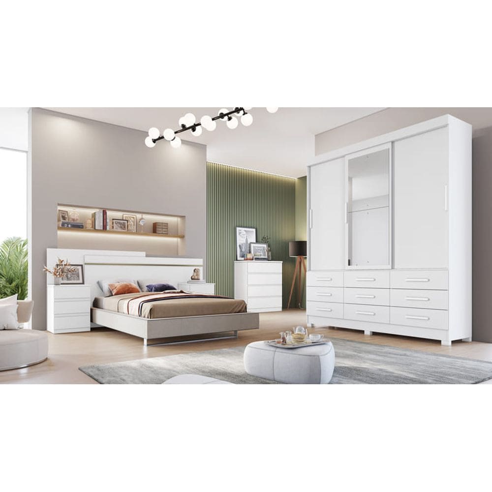 Guarda Roupa Solt Esp 3 Portas 9 Gav Buriti Novo Horizonte