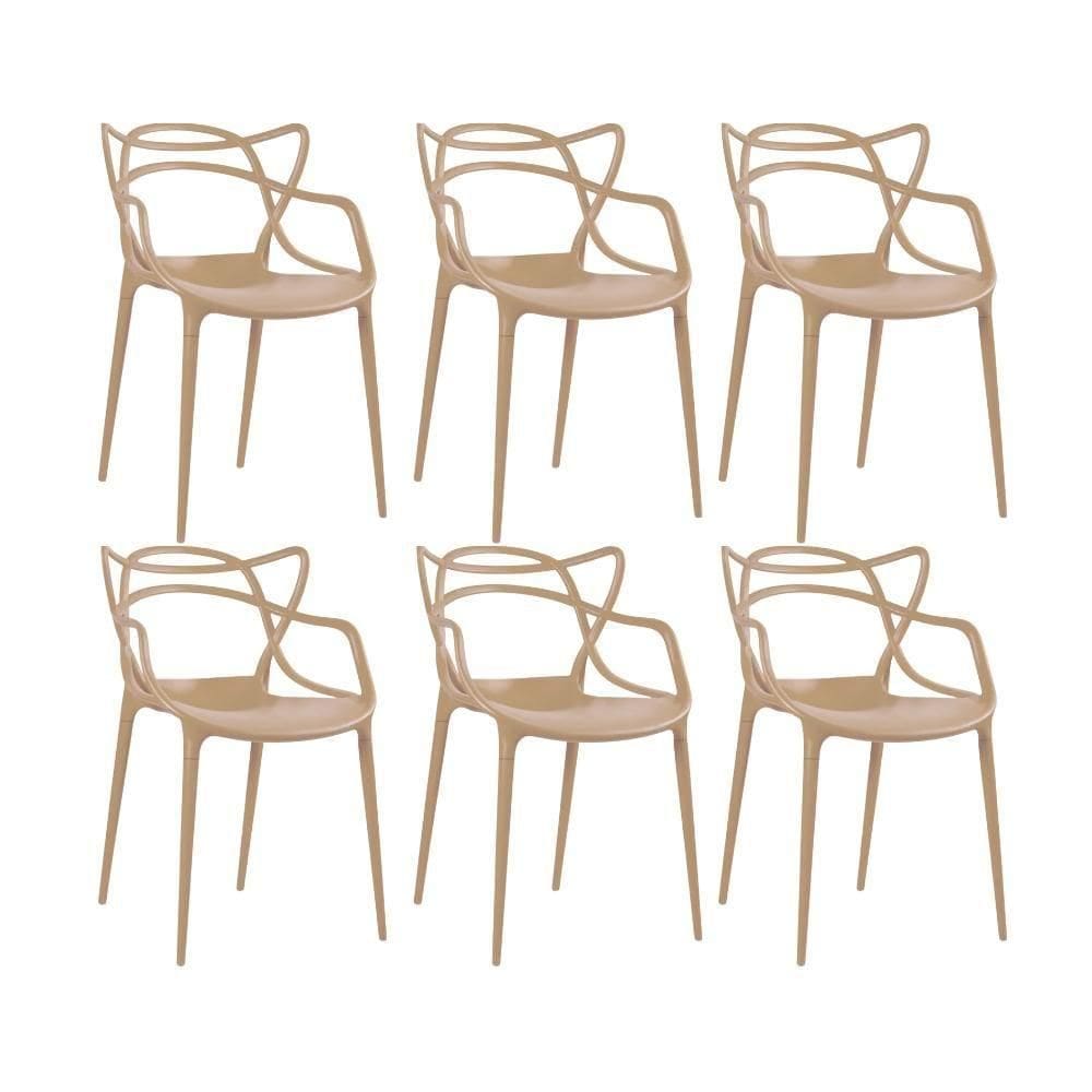 Kit 6 Cadeiras Masters Allegra Com Assento Removível Nude Nude