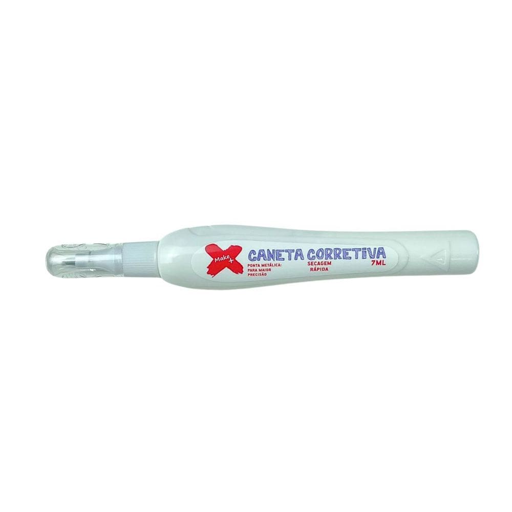 Caneta Corretiva Branca Escolar 7ml Secagem Rápida - MAKE+