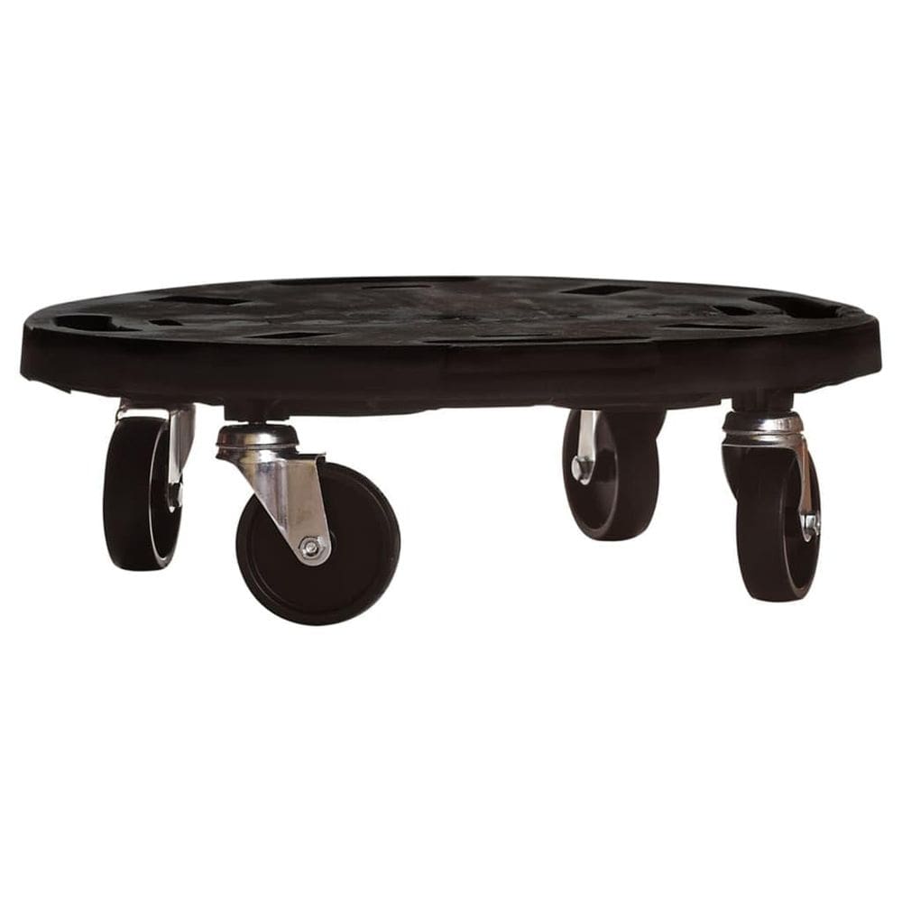 Suporte de plantas Plant Caddy vidaXL com rodas, 3 peças, preto, 275 kg