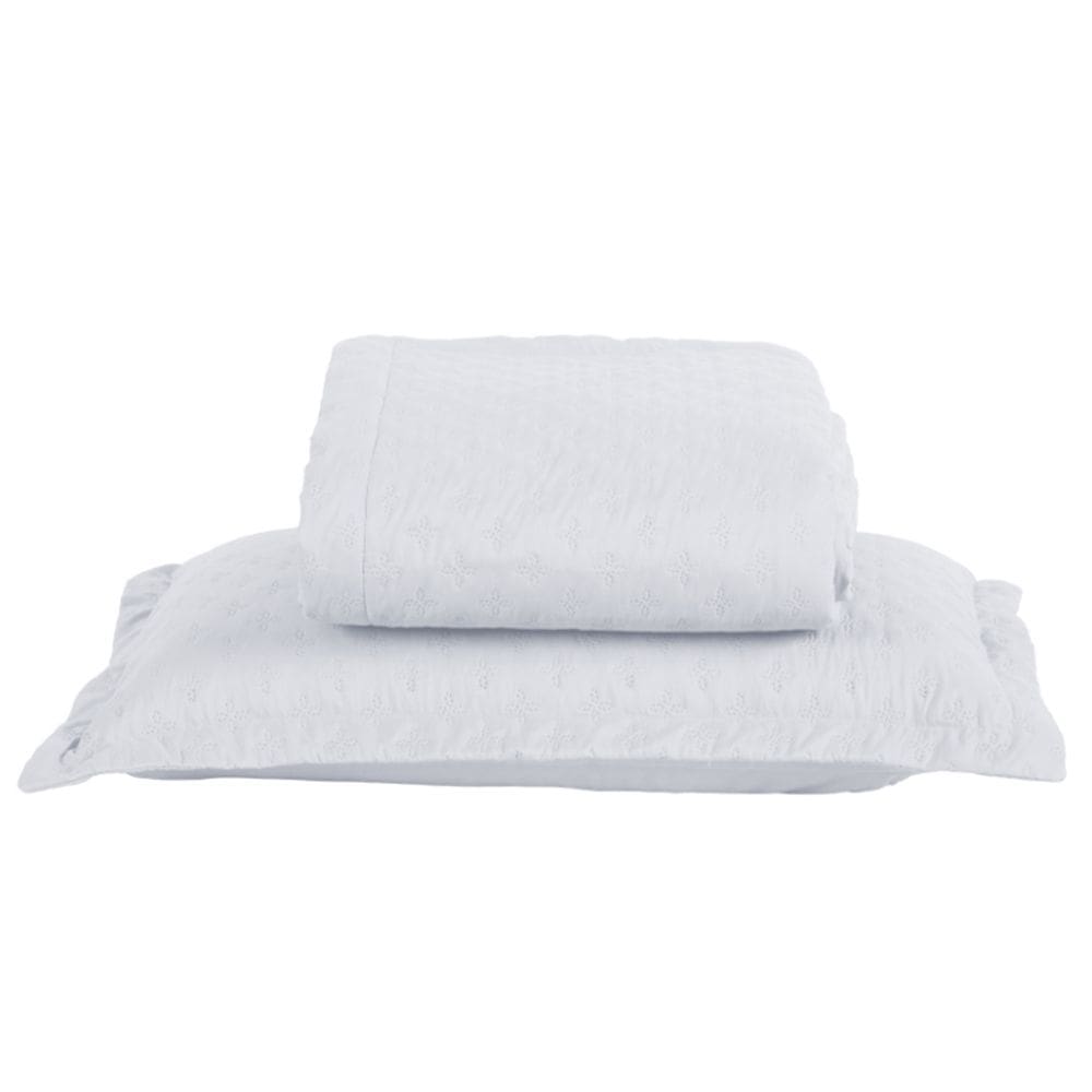 Kit Cobre Leito Colcha Atualle Solteiro Dupla Face Microfibra 2 Peças - Branco