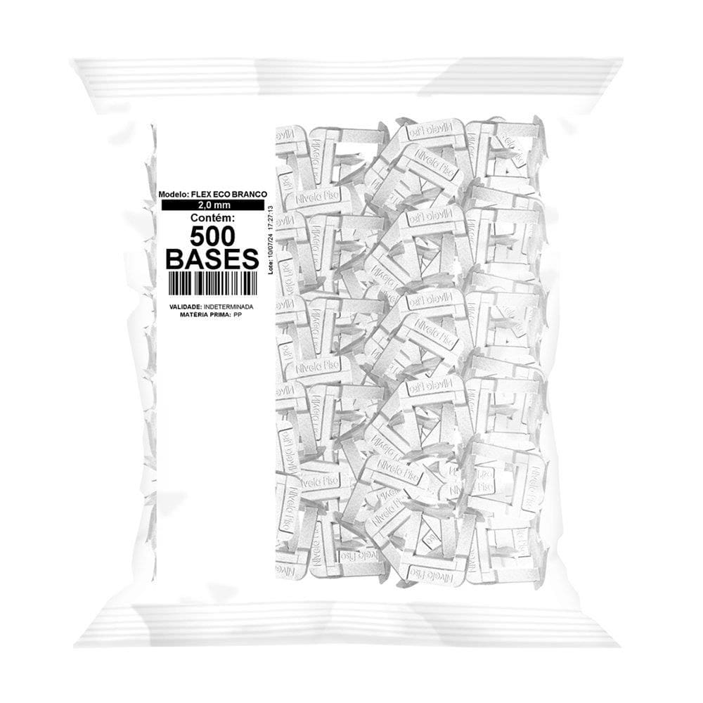 Espaçador Nivelador Pratik Flex Eco 2,0mm Branco - Embalagem com 500 Unidades