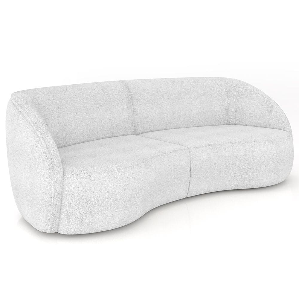 Sofá 4 Lugares Para Sala Living Orgânico 288cm Eron M03 Bouclê Branco - Lyam Decor