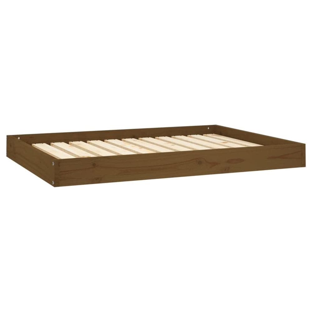 Cama para cães VidaXL, madeira de pinho maciça, cor marrom néctar das flores, 40x29,1x3,5 cm