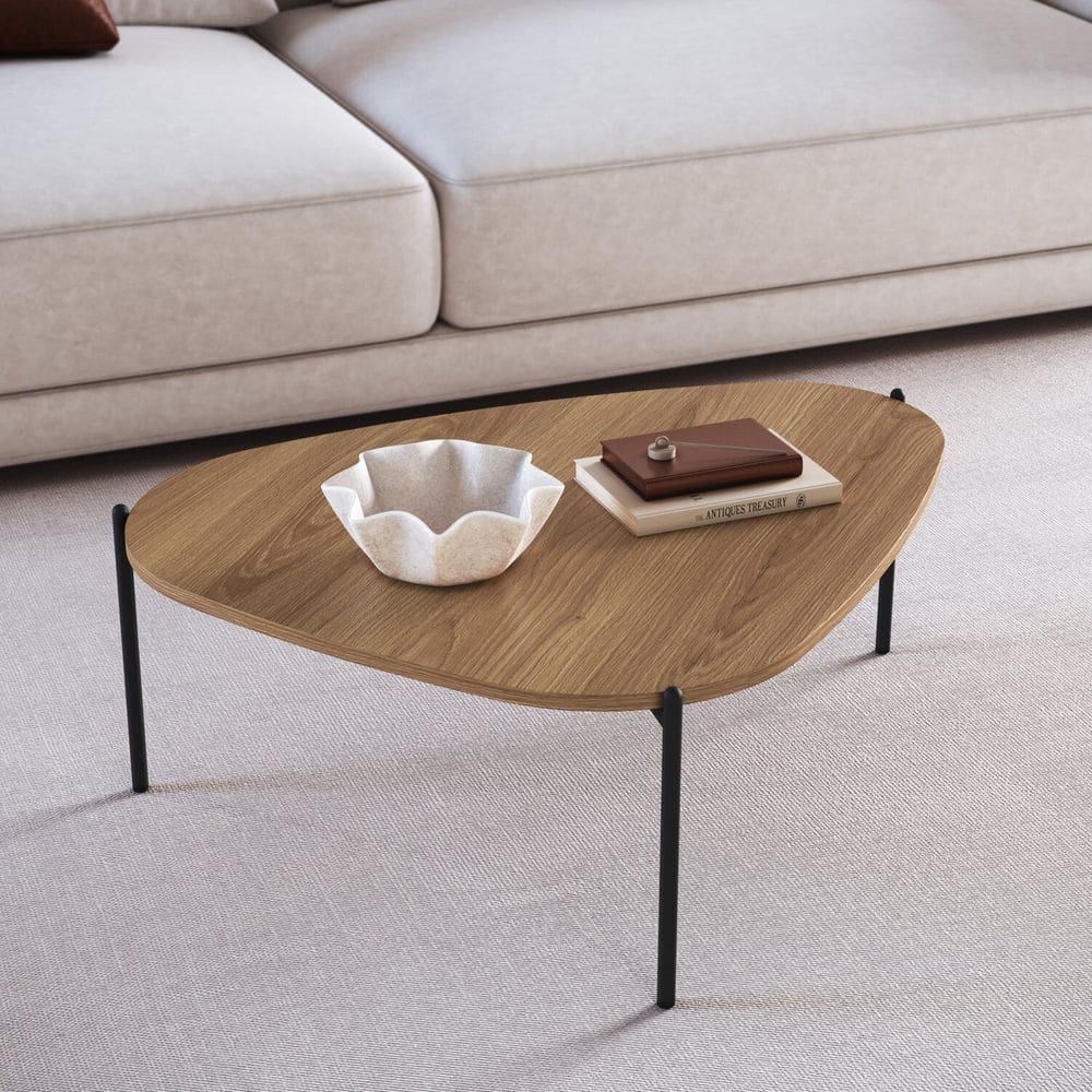 Mesa de Centro Orgânica Pé Metal Complementos Hanover/Preto