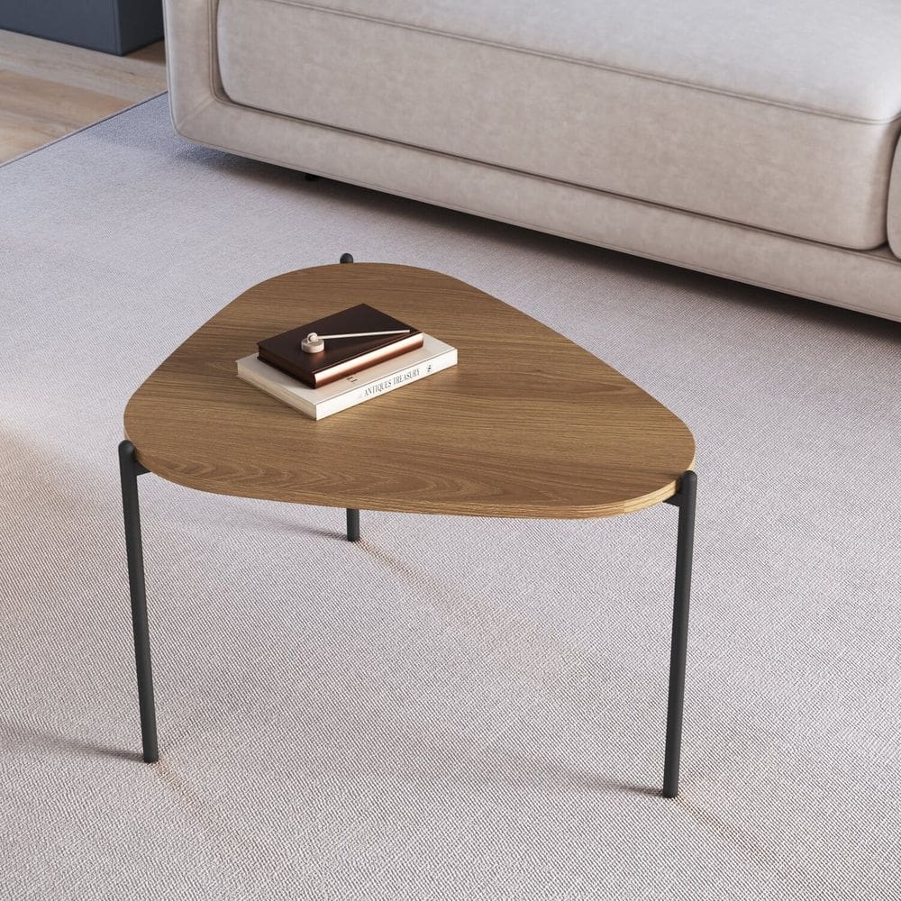 Mesa de Centro Orgânica Pé Metal Complementos Hanover/Preto