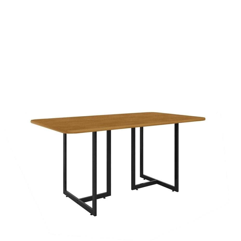 Mesa 160x78cm Tampo em Mdf Imperatriz Preto / Marrom