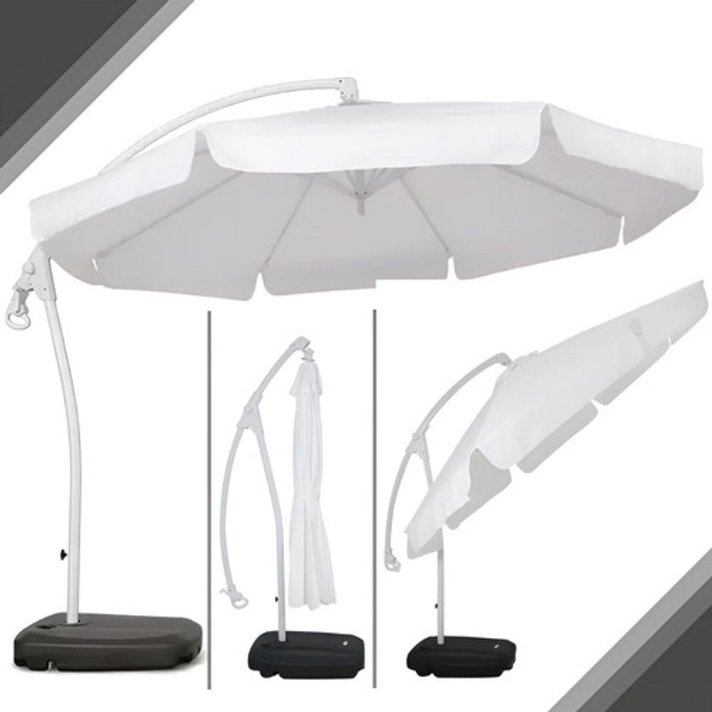 Ombrelone Bel Buzios Branco 3 Metros Giratório & Reclinável