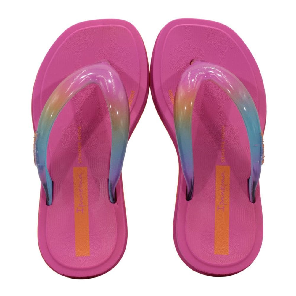 Chinelo Infantil Ipanema 27422 Glow Trendy Rosa Laranja e Azul