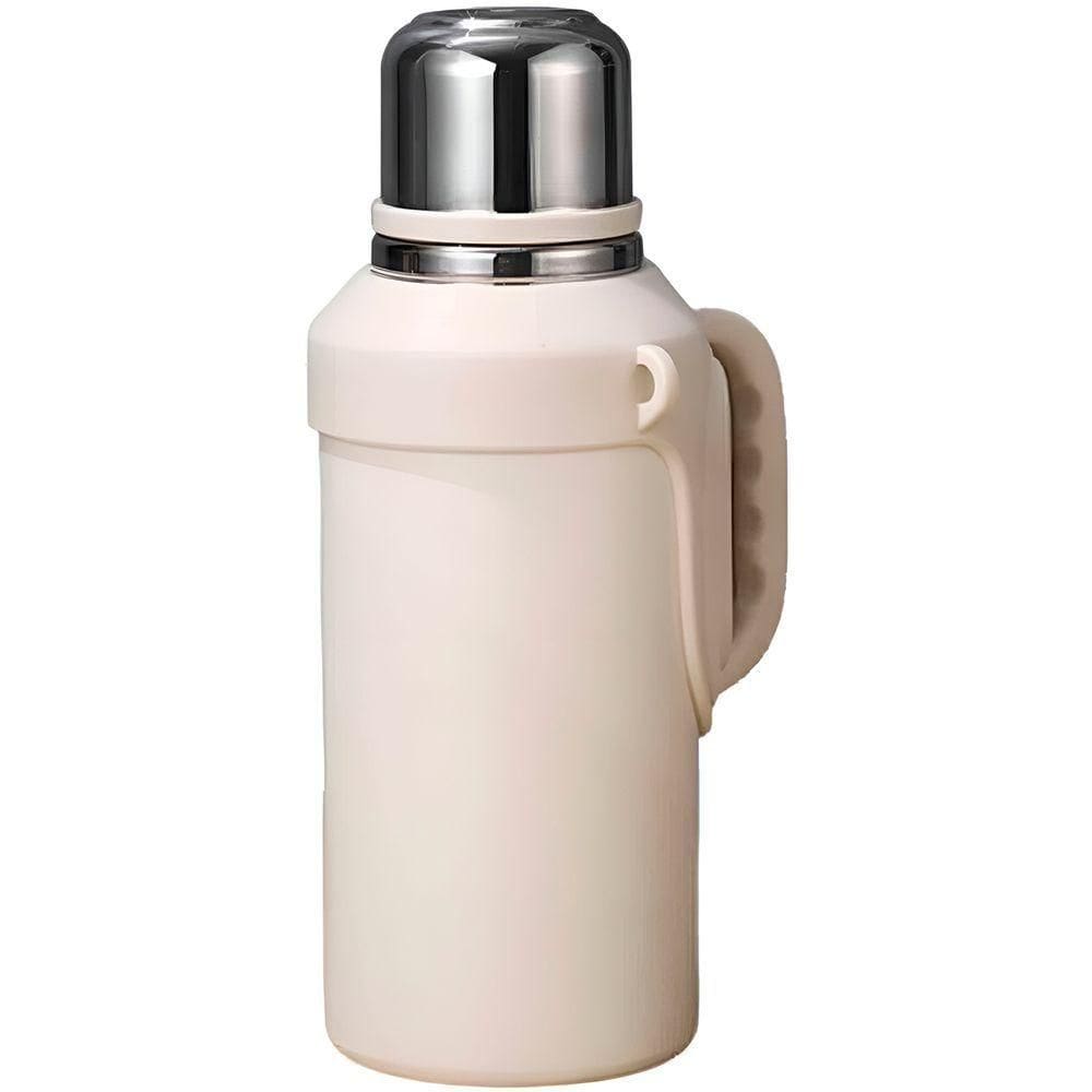 Garrafa Térmica Inox Com Alça Academia Passeio Viagem Branco