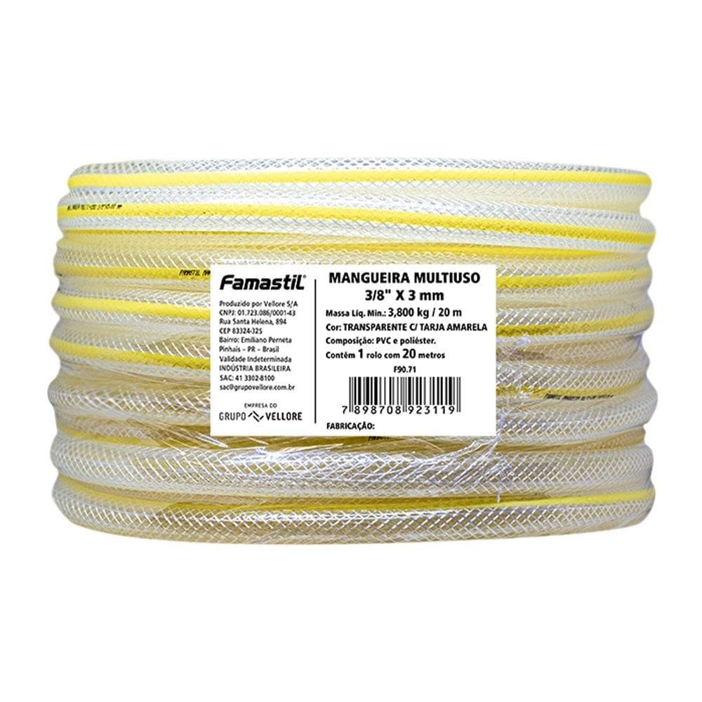 Mangueira Multiuso Famastil 20m 3/8x3mm Transparente