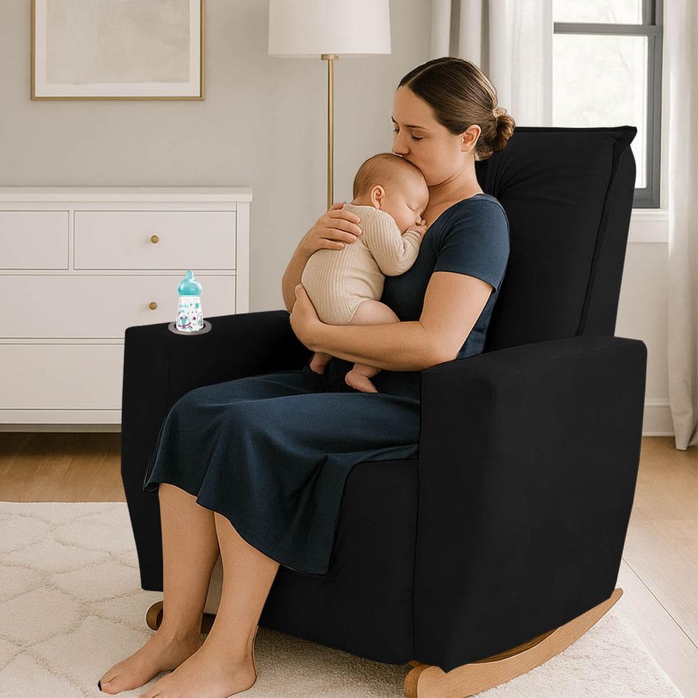 Poltrona de Amamentação Balanço Agatha Puff Preto