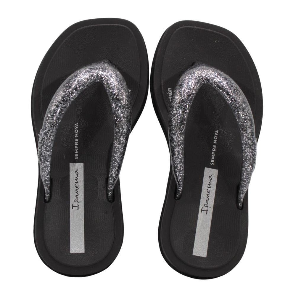 Chinelo Infantil Ipanema 27422 Glow Trendy Preto Glitter