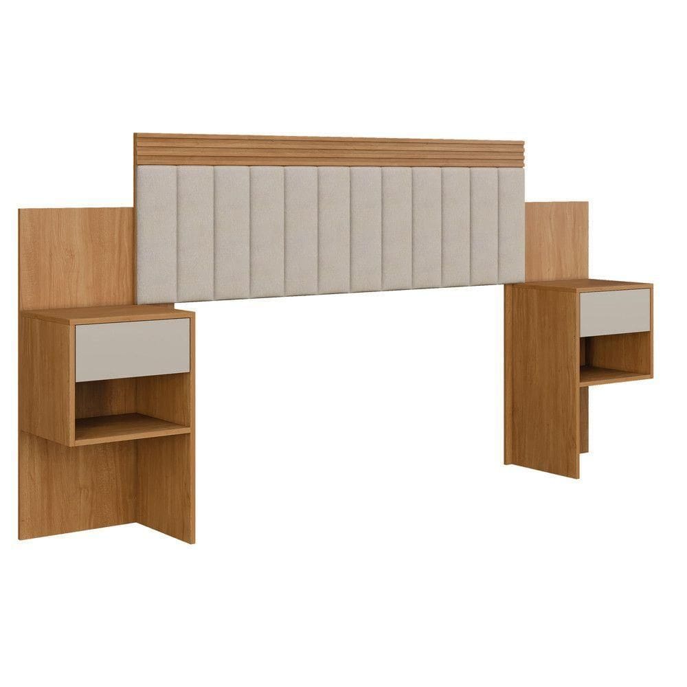 Cabeceira Extensiva Estofada Com 2 Mesas De Cabeceira Master Cinamomo Off