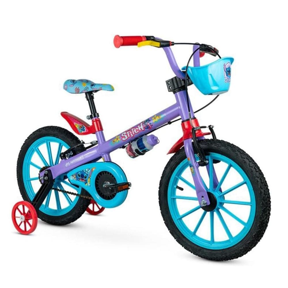 Bicicleta Infantil Aro 16 Disney Stitch 2 Lilás - Nathor