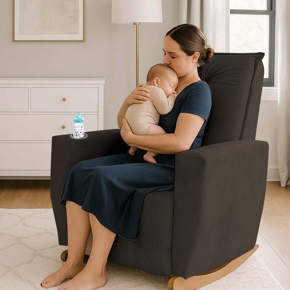Poltrona de Amamentação Balanço Agatha Puff Marrom
