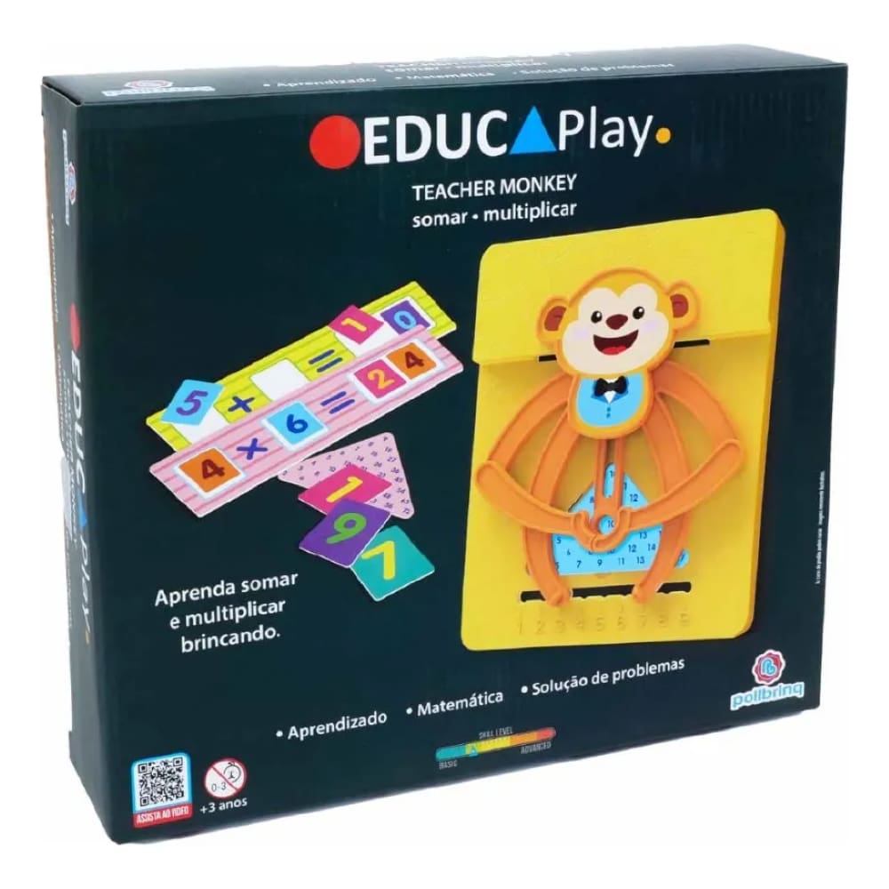 Jogo Pedagógico Teacher Monkey Somar E Multiplicar Polibrinq