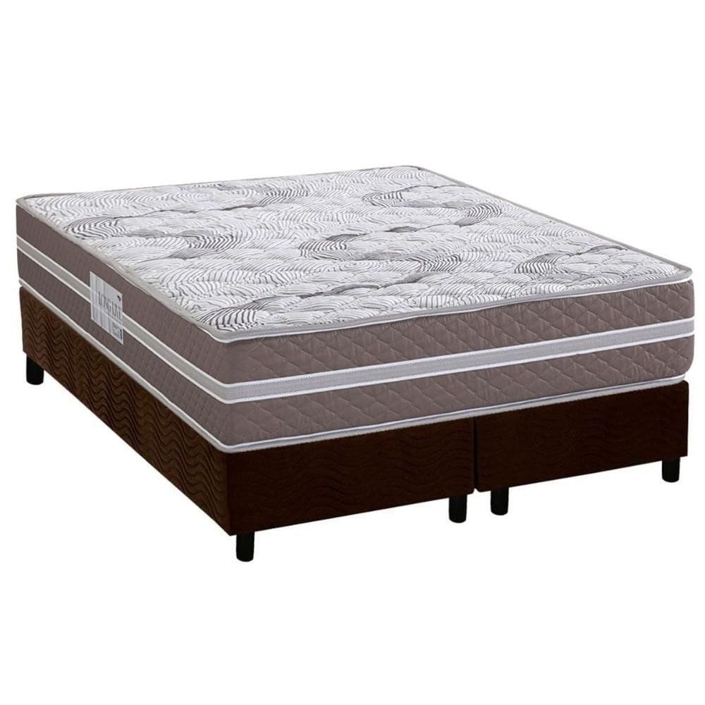 Conjunto Box Queen: Colchão Espuma Herval D33 Long Live + Base CRC Suede Brown (158x198)