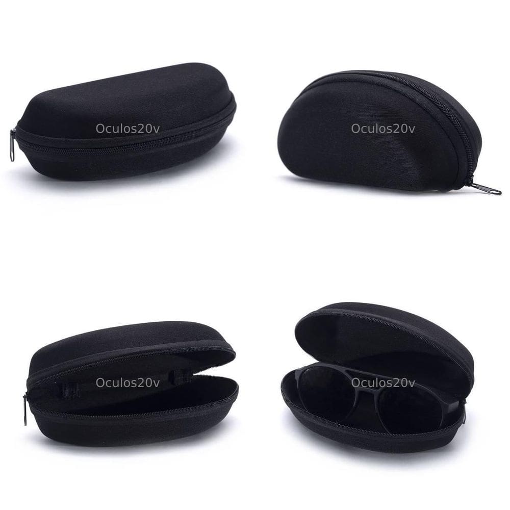 Kit 10 Porta Oculos Estojo Para Óculos De Sol Com Zíper Preto