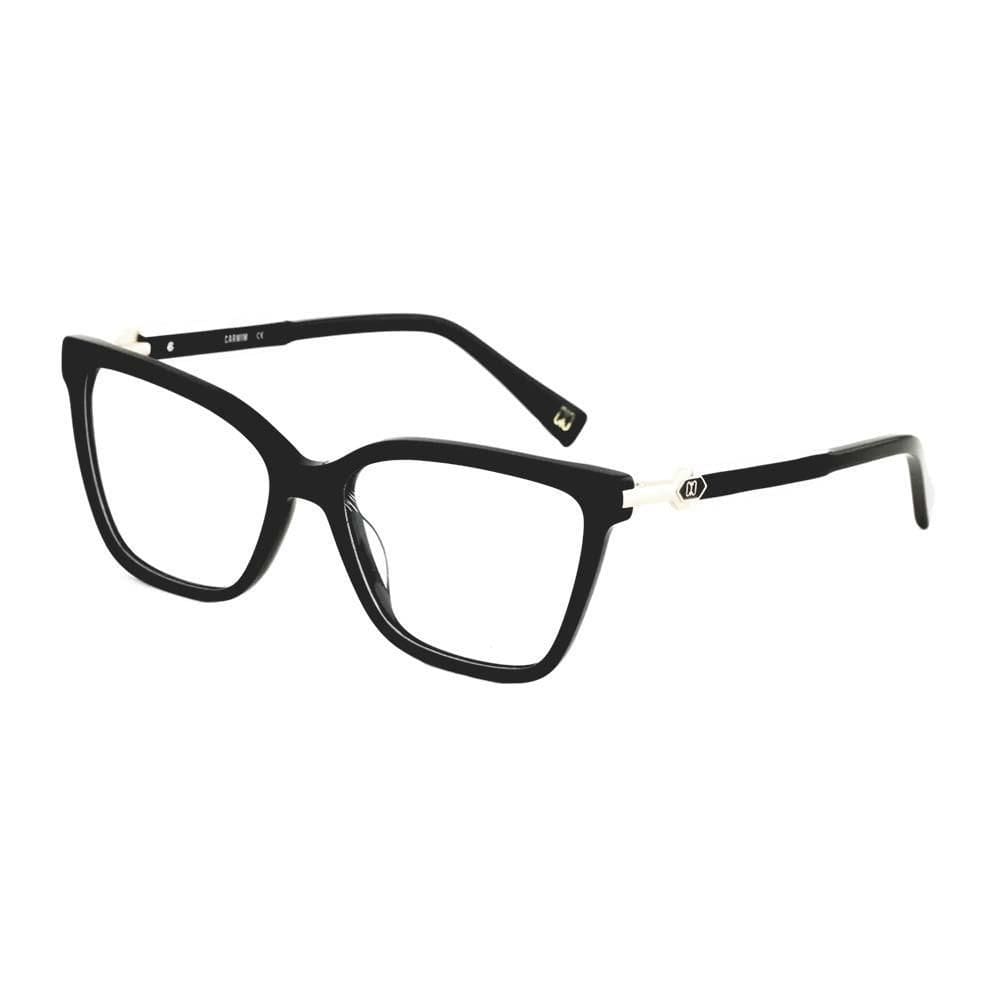 Armação Carmim CRM41666C1 Acetato G Feminino Preta Incolor