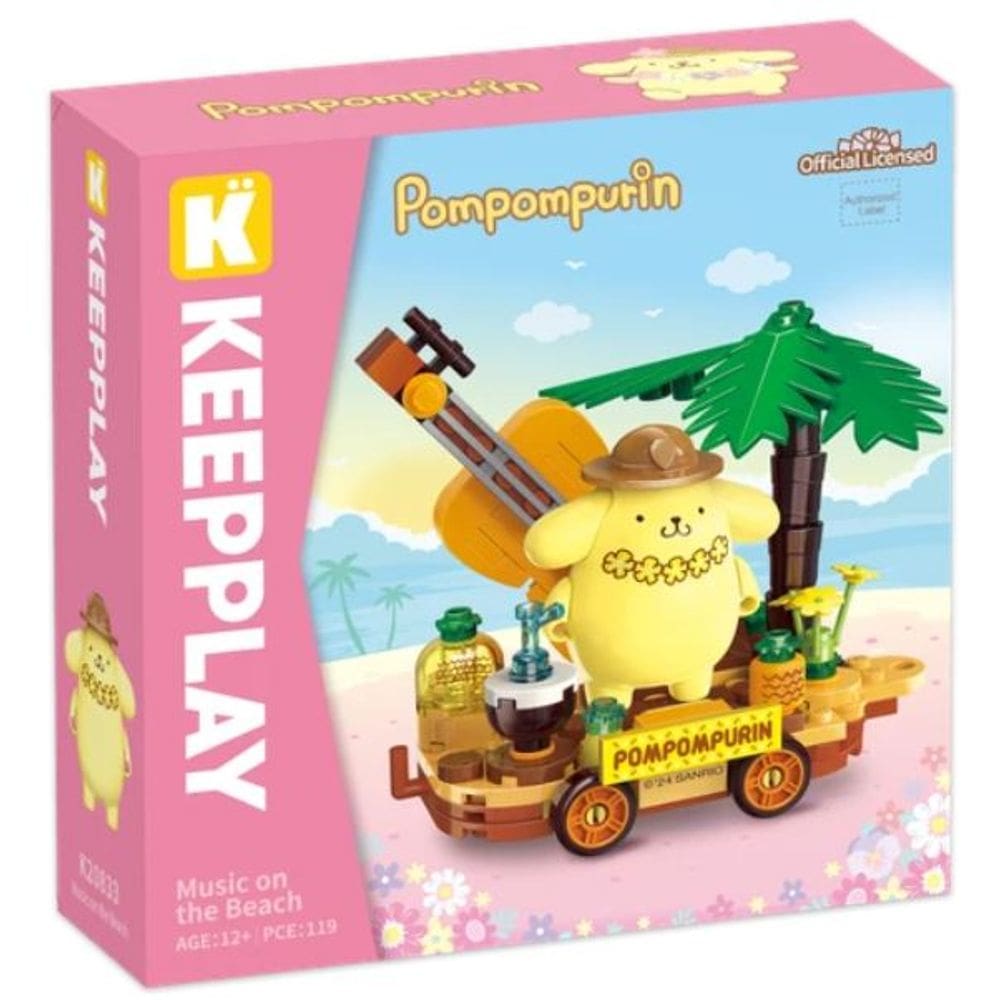 Bloco de Montar Keepplay Música na Praia Pompompurin Hello Kitty e Amigos