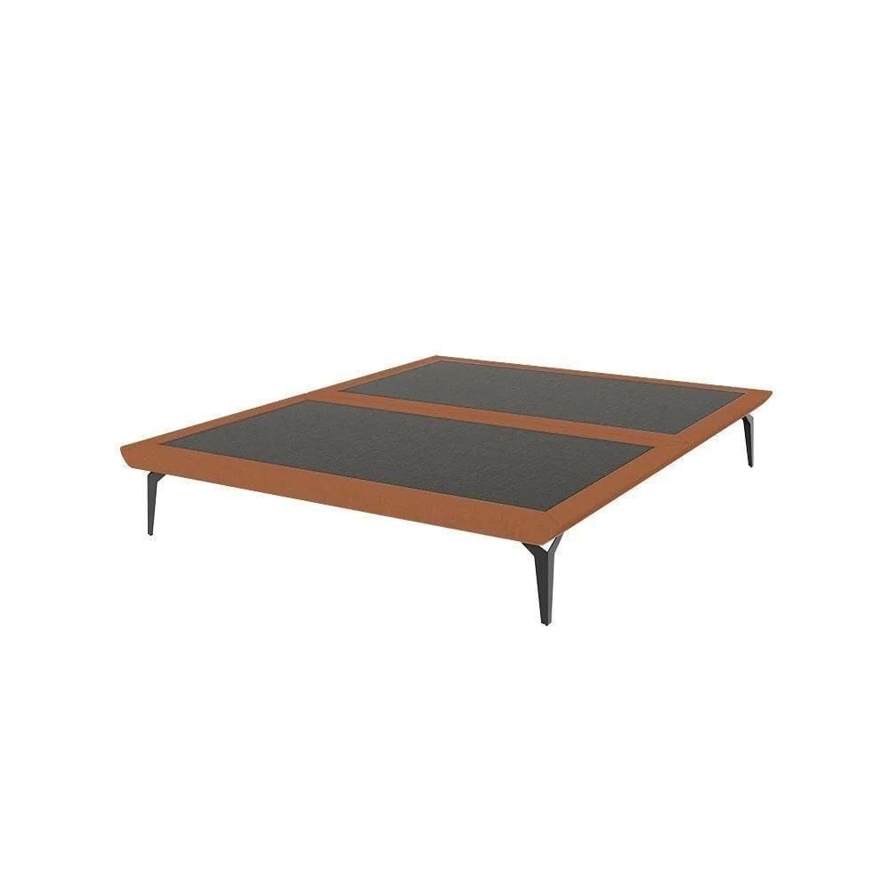 Estrutura Para Cama Queen Japonesa Tóquio Bipartida Linho Telha
